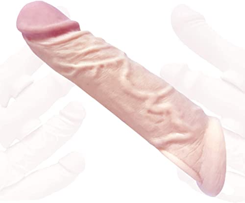 Realistisches Doppelmund Langes Und Dickes MäNnerkondom Imitation Penis Kondom Paar Wiederverwendbares Sexspielzeug FüR VerhüTungsmittel (160X20x40mm)