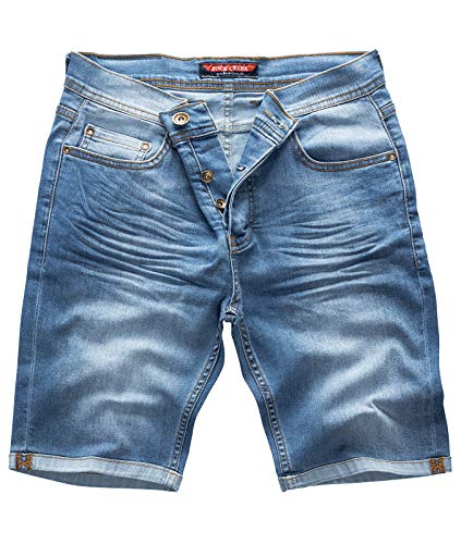 Rock Creek Herren Shorts Jeansshorts Denim Short Kurze Hose Herrenshorts Jeans Sommer Hose Stretch Bermuda Hose Blau RC-2211 Longliveblue W32