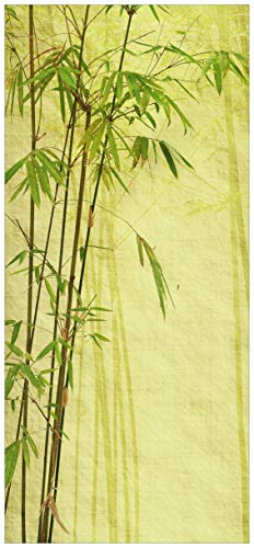 Wallario Selbstklebende Türtapete Antiker Bambus - 93 x 205 cm in Premium-Qualität: Abwischbar, brillante Farben, rückstandsfrei zu entfernen