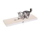 CanadianCat Company | Premium Kratzbrett XXL Saturn Kratzpappe für Katzen - wendbare Katzen-Kratzmatte in weiß, Langer Kratzspaß | ca. 90 x 30 x 5 cm