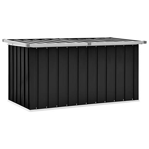 Susany Garten-Aufbewahrungsbox Gartenbox Auflagenbox aus Verzinkter Stahl,Aufbewahrungstruhe Werkzeugkasten Aufbewahrungskiste 129 x 67 x 65 cm,zu öffnen und zu schließen mit Klappdeckel