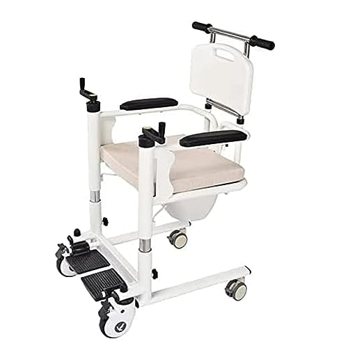 Patientenlift-Transfer-Mobilitätsstuhl Tragbarer Patientenlift-Rollstuhl für Heimtransferlift mit 180° geteiltem Sitz Transferstuhl Nachttisch-Transportrollstuhl