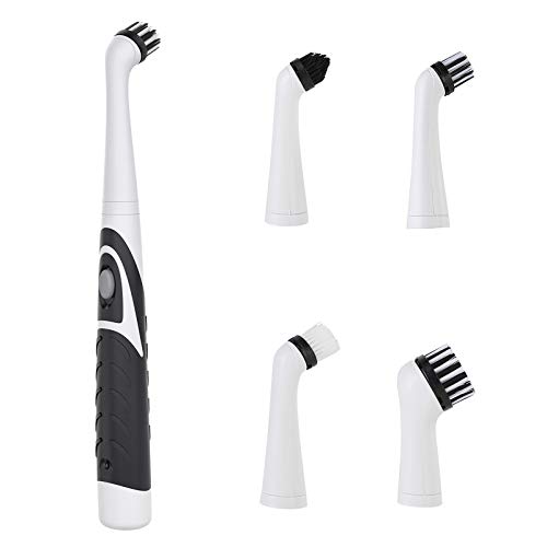 Elektrische Zahnbürsten-Set mit Köpfen Arbeitsknopf 4 in 1 Sonic Scrubber Automatischer Bürstenreiniger für verschiedene Erwachsene Zahnspaltecken