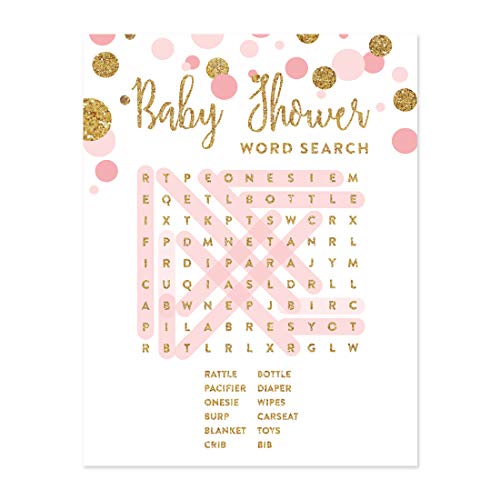 Andaz Press Blush Pink Gold Glitter Girl Baby Shower Party Collection