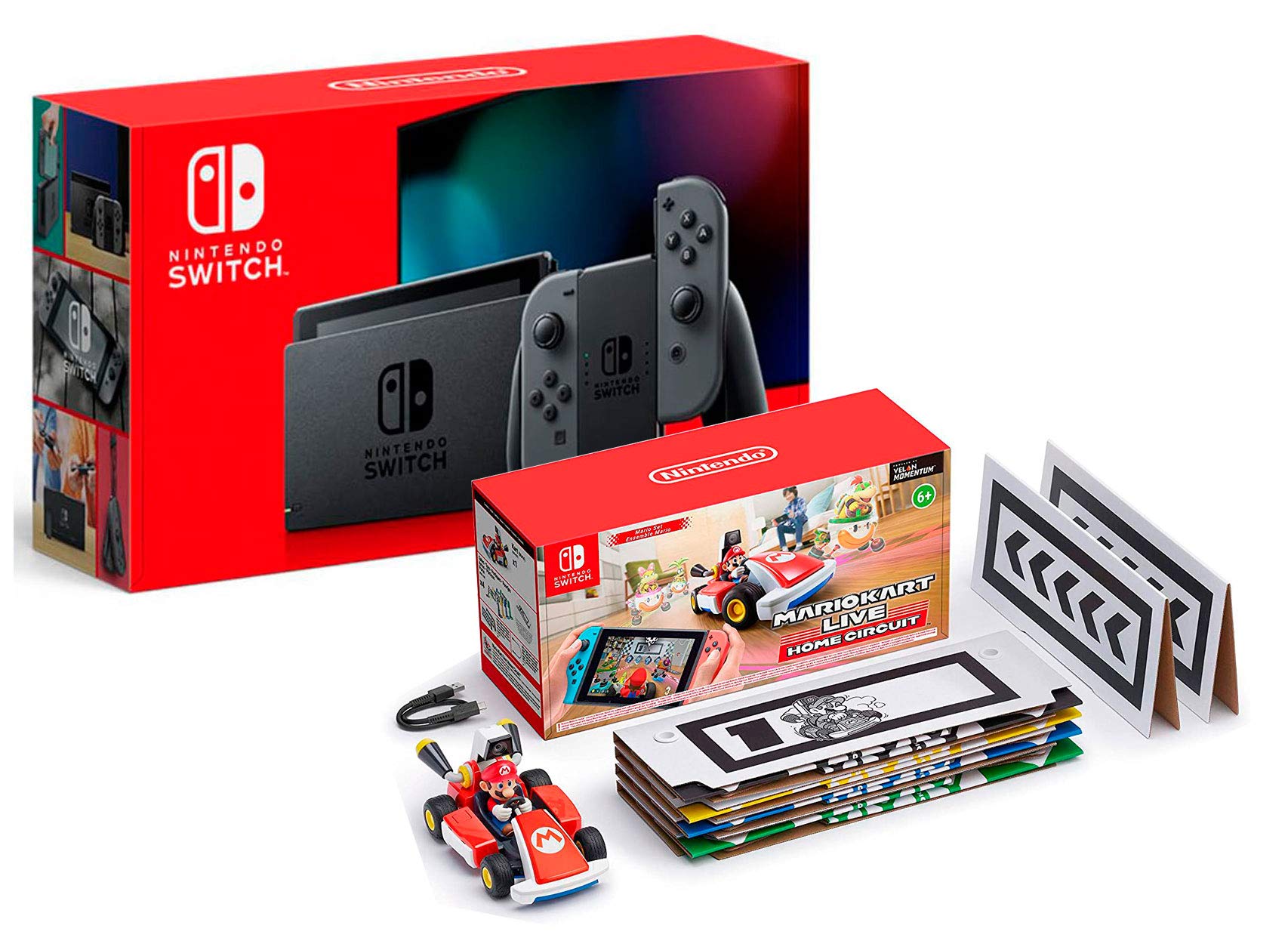 Nintendo Switch V2 32Gb Grau [neues model] + Mario Kart Live: Home Circuit - Mario