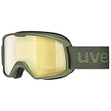uvex elemnt FM - Skibrille für Damen und Herren - vergrößertes, beschlagfreies Sichtfeld - zugfreie Rahmenbelüftung - croco matt/gold-LGL - one size