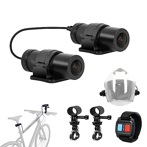 VSYSTO Motorradhelm Dashcam Dual 1080P Starlight Nachtsicht Front- und Rückkameras Fahrradrekorder 6 Schichten Vollglaslinse 150° Weitwinkelgehäuse Wasserdichter G-Sensor WiFi-Loop-Aufnahme