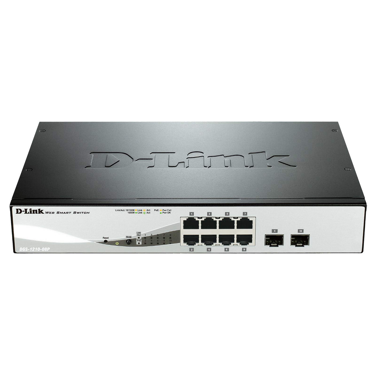 D-Link DGS-1210-08P Gigabit Smart Switch (8-Port, 2x SFP, 20 Gbit/s Schaltleistung)