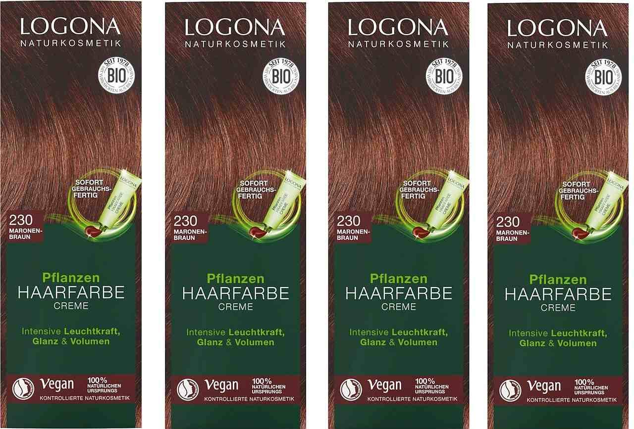 Logona Pflanzen Haarfarbe Creme 230 maronenbraun, 4 x 150ml