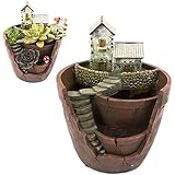 Xueliee Creative Plants Pot Flower Plants Succulent DIY Container Decorated with Mini Hanging Fairy Garden and Sweet House for Holiday Decoration and Gift (A1)