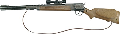 J.G.Schrödel Mountain Patrol: Spielzeuggewehr für Cowboy- und Sheriff-Spiele sowie Cosplay, für 12-Schuss-Munition, 81 cm, braun/grau (606 8119)
