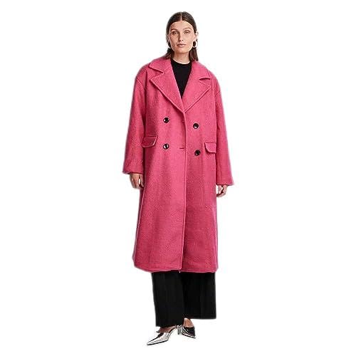 YAS Damen YASMILA LS Wool Mix Coat S. NOOS Wollmantel, Fuchsia Purple, M