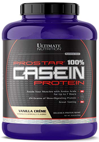Ultimate Nutrition Prostar Micellar Casein Protein Powder 24 Grams Of Protein, 9.9 Grams Of EAAS, And 4.6 Grams Of BCAAS-69 Servings,Vanilla Powder,5 Pounds