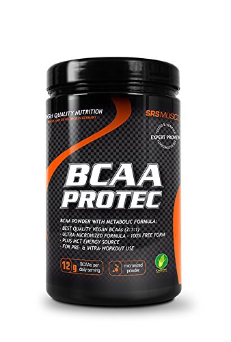 SRS Muscle - BCAA Protec, 414 g, Mango-Maracuja | Doppelmuskelschutz | Pre- und Intra-Workout | mit veganen BCAAs aus Mais | deutsche Premiumqualität