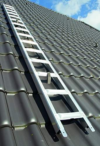 Premium Dachleiter Aluminium 3,53 m Dachdeckerauflegeleiter 13 Sprossen, gerade Sprosse, nach BGR 203