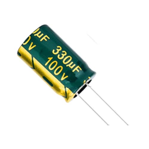 5 Stück 100V330UF 100V 330UF 13 * 20MM Low ESR/Impedanz Hochfrequenz-Aluminium-Elektrolytkondensator