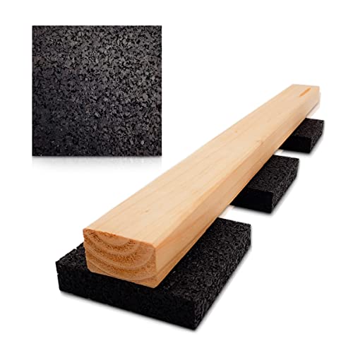 My Plast Terrassen-Pads – wasserbeständige Gummimatten für Terrassen-Holz, belastbare Bautenschutzmatte, 90 x 90 x 6 mm, 300 Stück