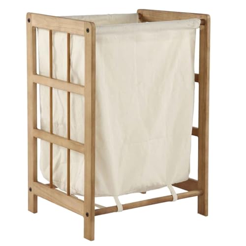 NEG Wäschetruhe BABYLON (naturbraun) Wäschekorb aus Echtholz mit Baumwoll-Einlage