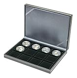Lindner 2363-12 NERA Münzkassette XM mit 12 quadratischen Feldern für Münzen oder Kapseln bis zu Ø 52 mm