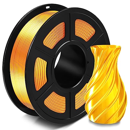 SUNLU Silk PLA+ Filament 1.75mm, Glänzendes 3D Drucker Filament, PLA Plus Filament mit Seidige Druckoberfläche, Maßgenauigkeit +/-0.02 mm, 1KG Seide Gold