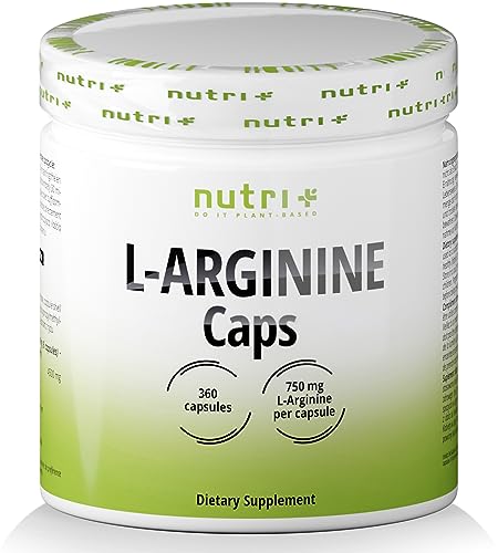 L-Arginin Base Kapseln vegan hochdosiert - fermentiert laborgeprüft - 360 Caps ohne Magnesiumstearat und Gelatine - 4500mg 100% reines pflanzliches L-Arginine für Männer & Frauen