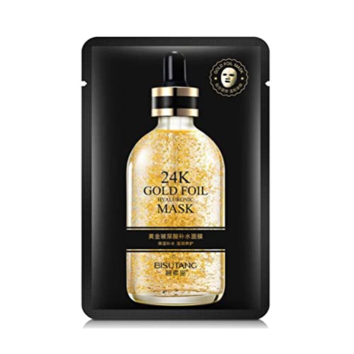 24k Gold Hyaluronic Acid Hydrating Mask Moisturizing Care Firming Tone Anti-Wrinkle Skin Brightening Skin (30 PCS)