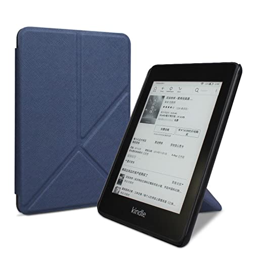 Dunkelblaues Slimshell Case für 6,8" Kindle Paperwhite (11th Generation-2021) und Signature Edition,Origami Standing Shell Cases Cover für Kindle Paperwhite 2021 Case,Paperwhite 11th Gen 2021 Case