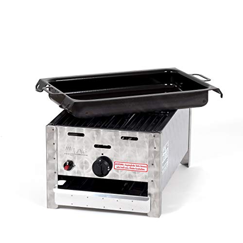 Gasgrill-Kombibräter 3,65 kW mit Grillrost und emaillierter Stahlpfanne 1-flammig Gasgrill Grill Gastrobräter Profigrill Verein