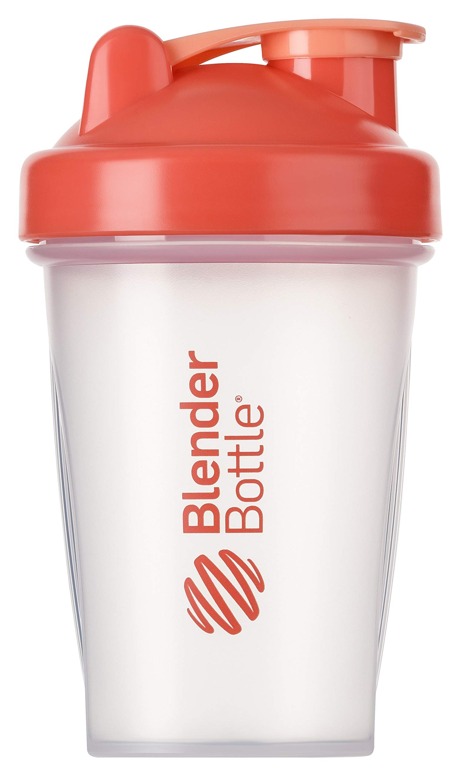 BlenderBottle Classic Shaker mit BlenderBall, optimal geeignet als Eiweiß Shaker, Protein Shaker, Wasserflasche, Trinkflasche, BPA frei, skaliert bis 400 ml, Fassungsvermögen 590 ml, coral transparent