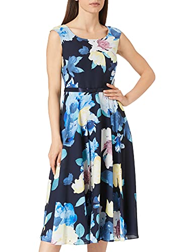 Vera Mont Vera Mont Damen 4362/4201 Cocktailkleid, Dark Blue/Yellow, 38 Kurz