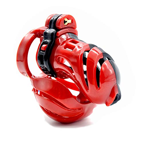 Chastity Cage, 3D Design Keuschheitsgürtel Für Männer, Jungfräulichkeitsschloss, Penisring, Keuschheitsgürtel,Rot,40mm