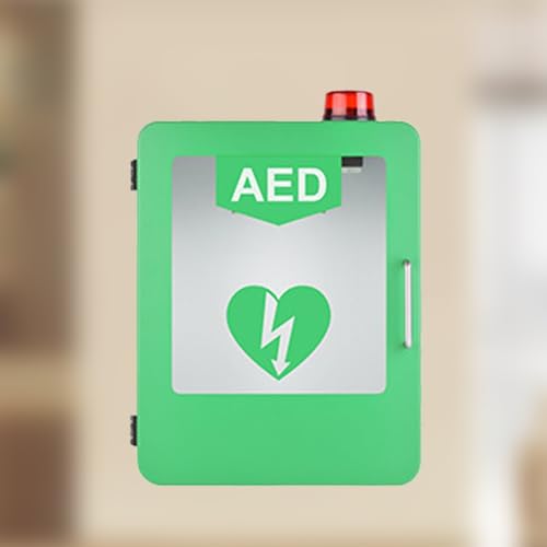 AED-Defibrillator-Aufbewahrungsschrank, An Der Wand Montierter Erste-Hilfe-Schrank Aus Kunststoff Für Die Herzdefibrillation, Alarmbox, Mit Alarmsystem, Einstellbare Trennwandposition
