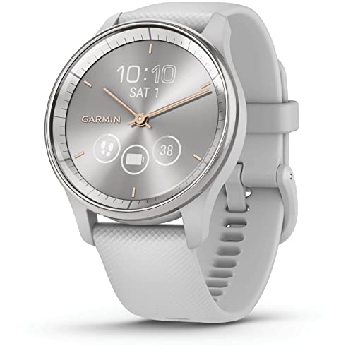 Garmin vívomove Trend – Hybrid-Smartwatch mit analogen Zeigern und Touchdisplay. Fitness-/Gesundheitsfunktionen, Schlafanalyse, Pay, Smartphone Benachrichtigungen und bis zu 5 Tage Akkulaufzeit