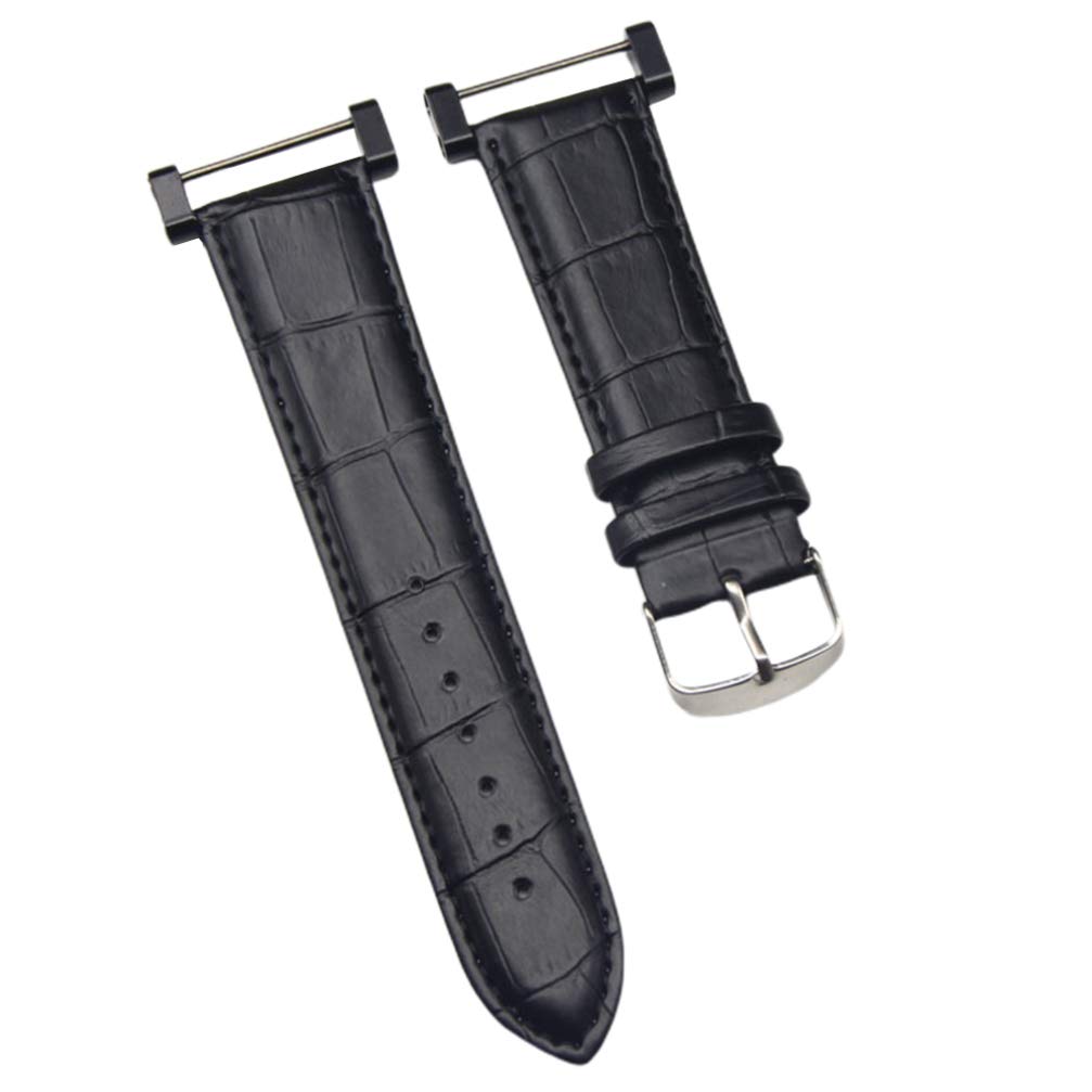NICERIO Kompatibel mit Core Armband - Leder-Ersatzuhrenarmband Inklusive Ösenadapter und Schraubwerkzeugen - schwarz