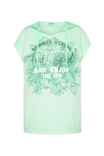 SOCCX Damen Kapuzenshirt mit Pailletten-Artwork Leafy Mint XL
