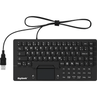Keysonic KSK-5031IN (DE) USB-Tastatur Deutsch, QWERTZ, Windows® Schwarz Spritzwassergeschützt, Integriertes Touchpad, Maustasten