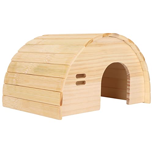 UBEF Meerschweinchenhaus aus Holz, großer gemütlicher Raum Bodenloses multifunktionales Hamsterhaus in Gold für Goldbären