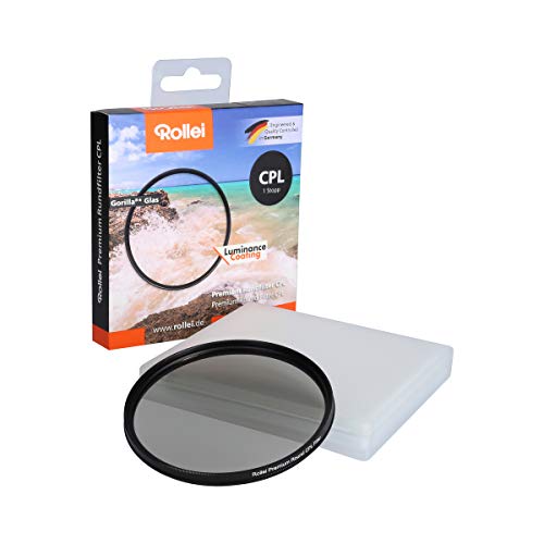 Rollei Premium Rundfilter CPL 52 mm (1 Stopp) - Polarisationsfilter (Polfilter) mit Aluminium-Ring aus Gorilla Glas mit spezieller Beschichtung - Größe: 52 mm