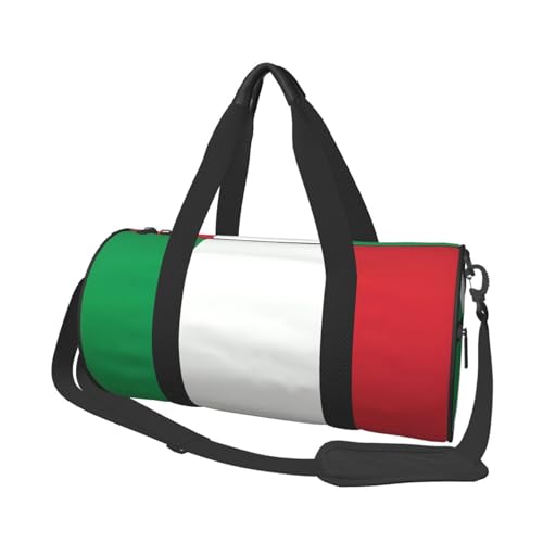 Pudel Hunde Reisetasche für Männer Frauen Sport Gym Bag Faltbare Wochenendtasche Handgepäck Übernachtung Tasche für Reisen Schwimmen Basketball, Flagge Italien, Einheitsgröße