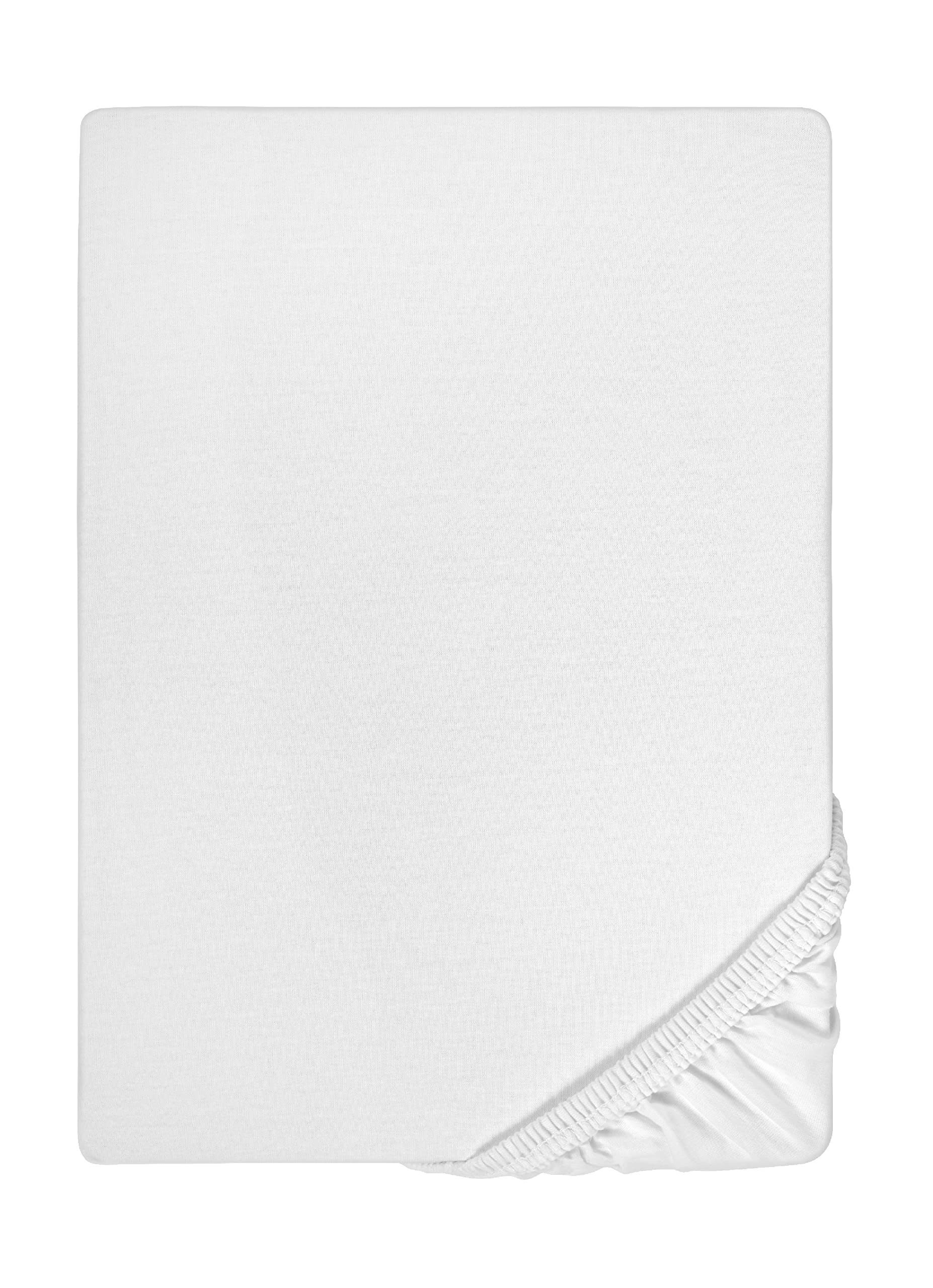 biberna Jersey-Elastic-Spannbetttuch 0077866 weiß 1x 180x200 cm - 200x220 cm