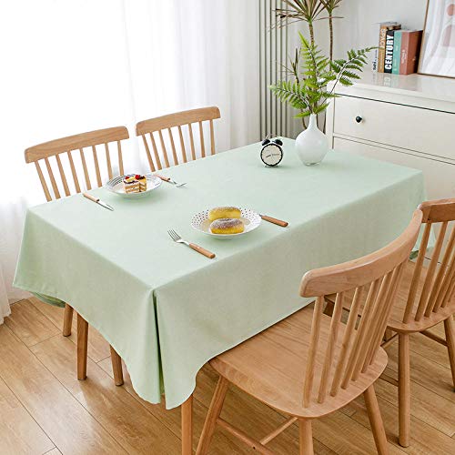 XQSSB Wachstuchtischdecke Wachstuch Wachstischdecke Bettwäsche aus Baumwolle Tischdecken Abwaschbar Hellgrün 130 × 200cm