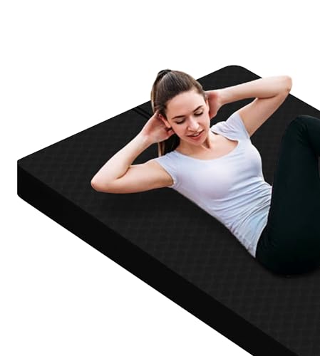 nuveti Große Trainingsmatte – 15 mm/20 mm/30 mm dicke Yogamatte, Trainingsmatte für Fitness, Yoga, Pilates, Stretching und Bodenübungen für Damen und Herren, mit Tragetasche und Klettverschluss