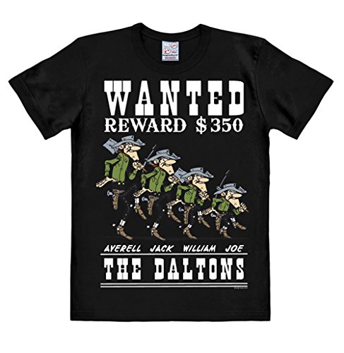 Logoshirt Lucky Luke - The Daltons - Wanted T-Shirt Herren - schwarz - Lizenziertes Originaldesign, Größe XXL