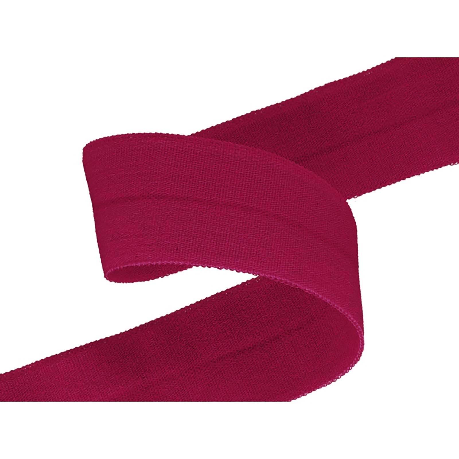 Falzgummi 100m Faltgummi 20mm hochelastisch Faltgummi Schrägband Saumband Farbwahl, Farbe:055 - fuchsia