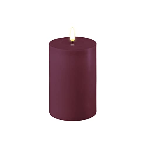ReWu LED Kerze Deluxe Homeart, Indoor LED-Kerze mit realistischer Flamme auf einem Echtwachsspiegel,warmweißes Licht- (Violett)