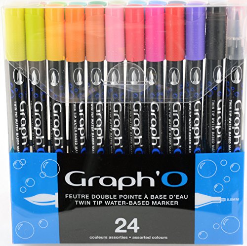 Graph'O GO00240 Essential Marker, 24 Stück 24 marqueurs farblich sortiert