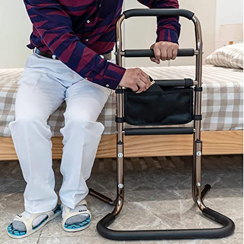 Aufstehhilfe Aufsteh-und Sitzhilfe, Stützgestell mit 4 Haltegriffen, sicherer Stand, Bettsicherheits-Hilfsschienen mit Aufbewahrungstasche, Mobilitäts und Alltagshilfen, für ältere Menschen, Behindert