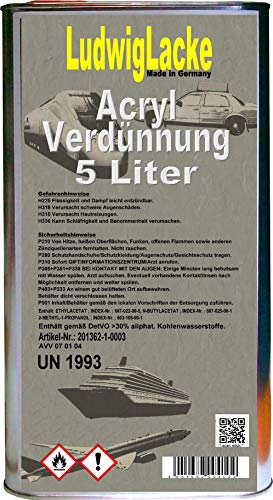 Acryl Verdünnung 5 Liter normal für Autolack und RAL Lack