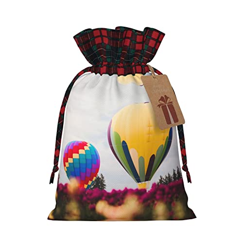 Farbiger Heißluftballon, 2 Stück, Weihnachtsgeschenktüten mit Kordelzug, Geschenk für Weihnachtsgeschenke, Partydekoration