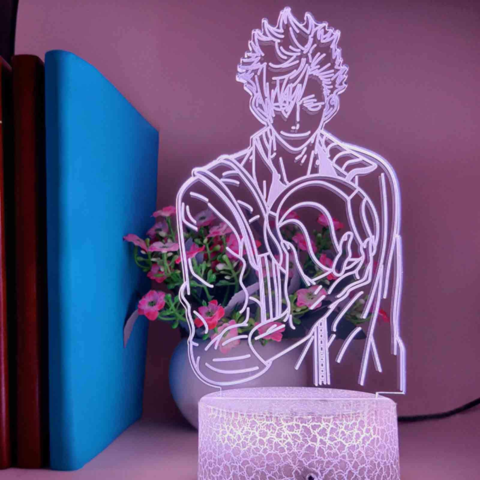 3D-Illusion Lampe LED-Nachtlicht Haikyuu Tooru Oikawa Anime Haikyuu Tischlampe für Wohnkultur Beste Geburtstags-Weihnachtsgeschenke für Kinder (7 Color Touch + Remote)